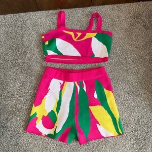Colorful Abstract Print Two-Piece Set